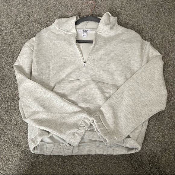 3/$45 Grey Half Zip Hoodie Sweatshirt - Picture 2 of 5